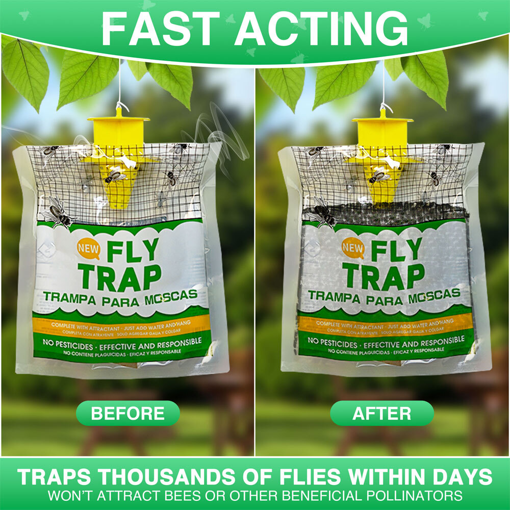 outdoor disposable fly traps to keep outdoor ranches free from annoying fly