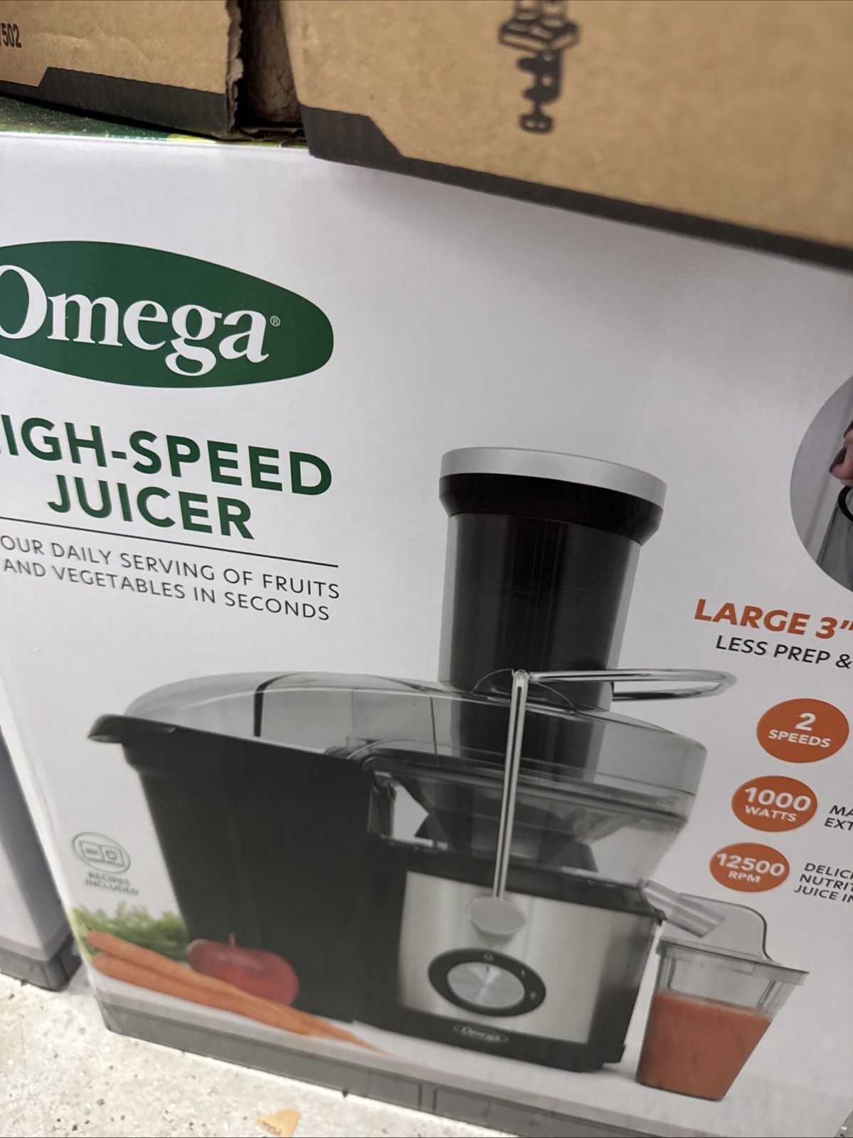 Omega Extra Large Chute High Speed Stainless Steel Centrifugal Juicer
