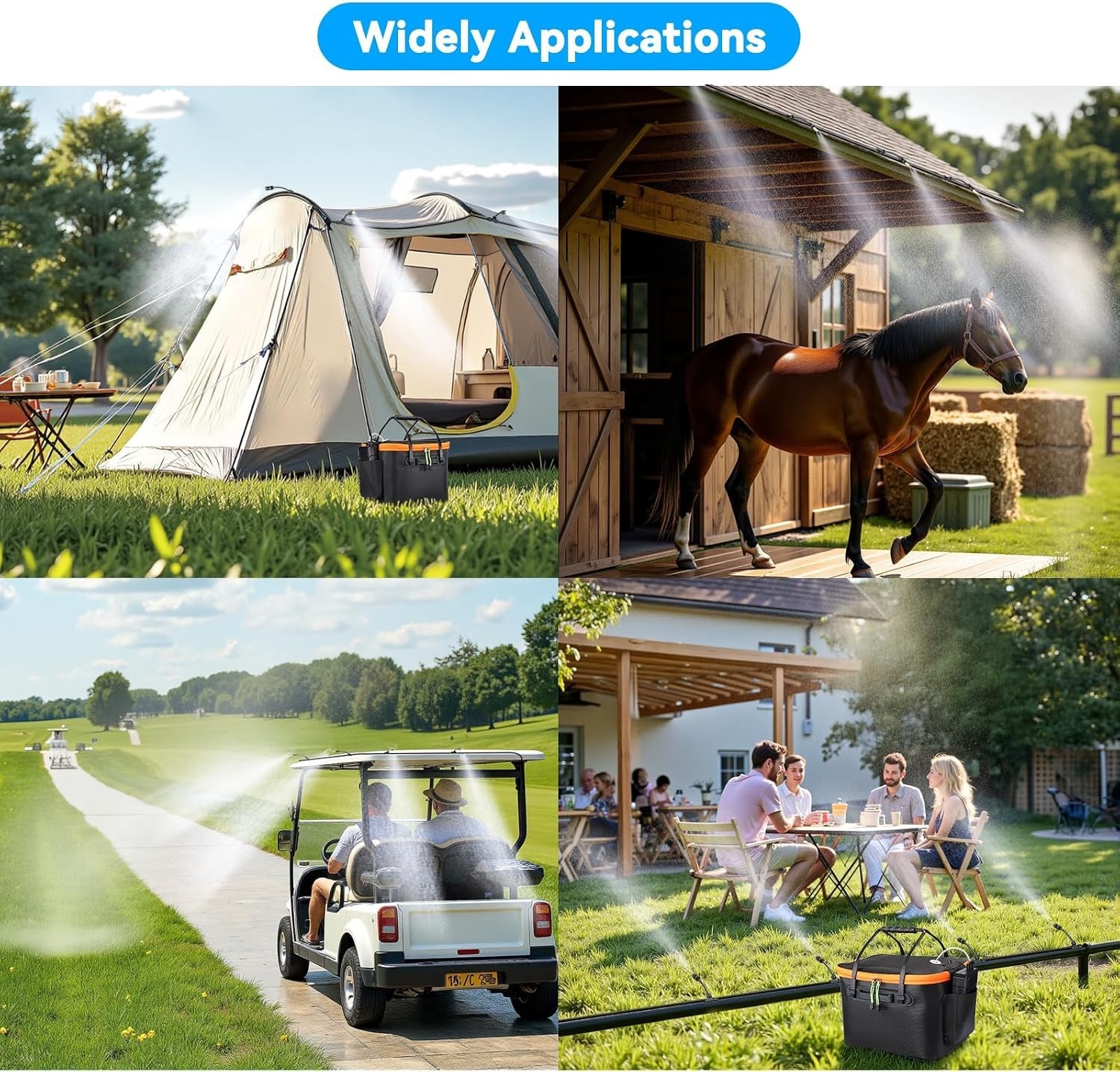 Compact Battery Powered Misting System for Outdoor Cooling