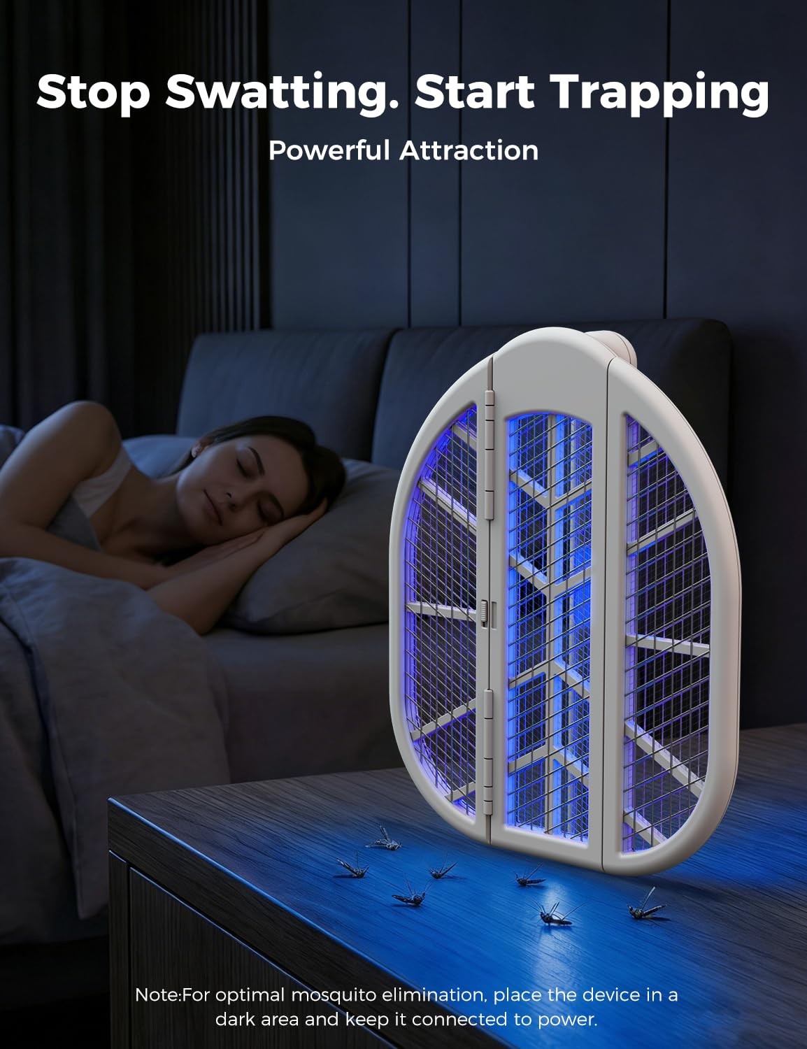 Sheevar 4000V Foldable Electric Fly Swatter 1500mAh Rechargeable Bug Zapper R…
