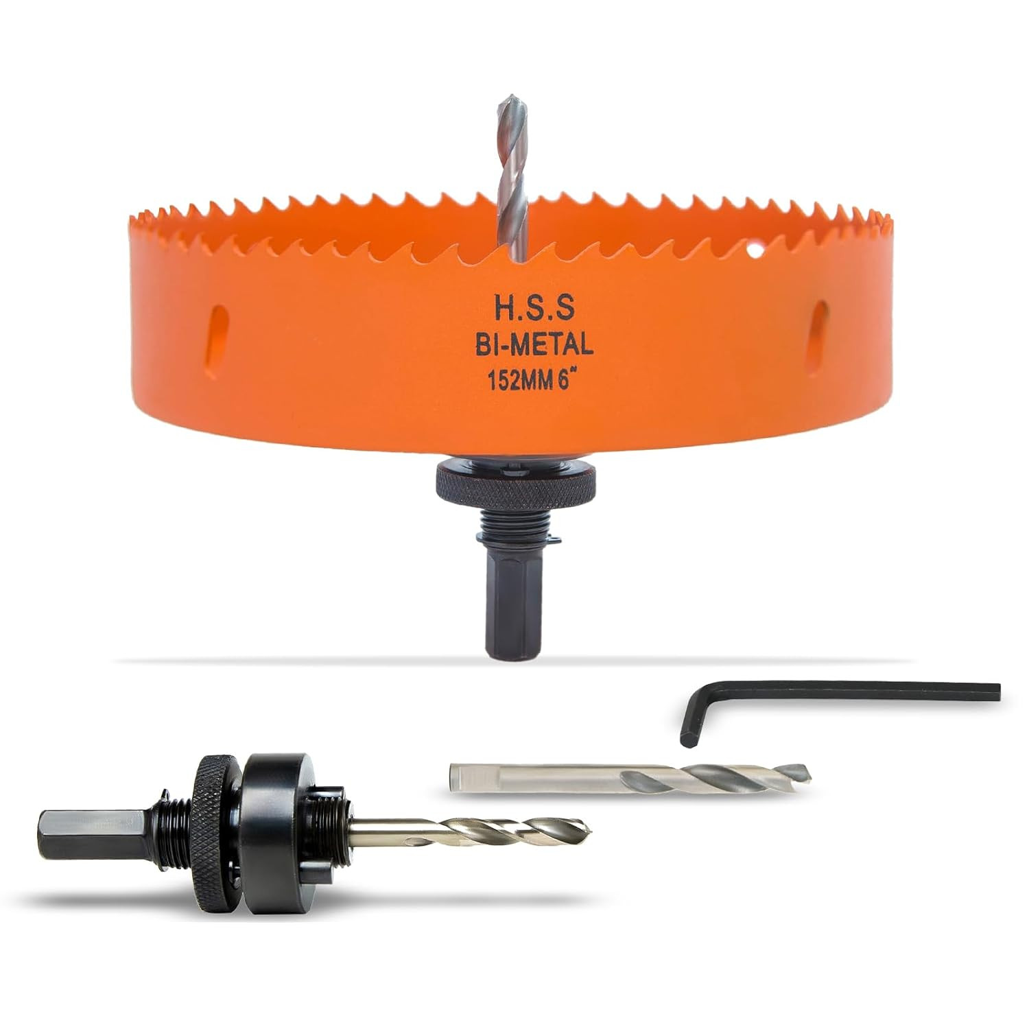 6 Inch Hole Saw with Arbor for Metal Wood and Plastic Cutting, 152Mm Bi-Metal Ho