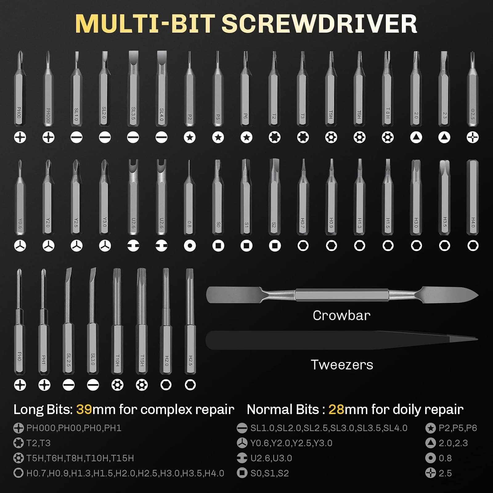 XIAONIAN 3.7V Electric Screwdriver Set 50 in 1 USB Rechargeable