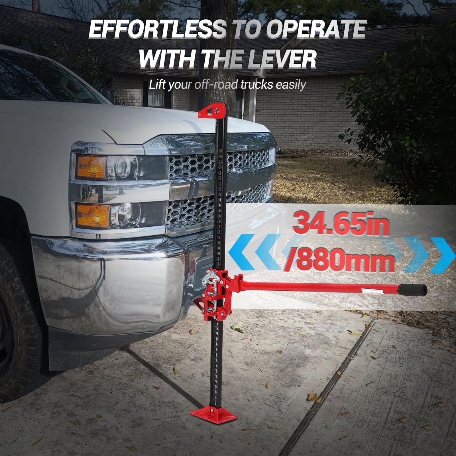 48″ Farm Jack, 3 Ton Capacity Ratcheting HeavyDuty Utility Lift for Truck, SUV