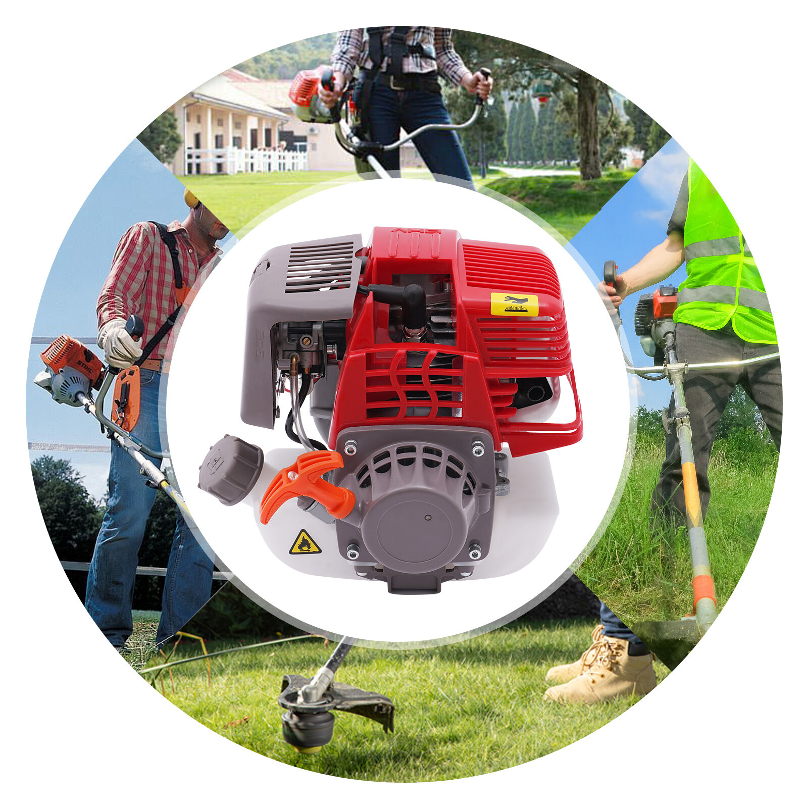 3HP 4 Stroke Engine Petrol Motor 31cc Gasoline Engine Weed Eater Head 1250W