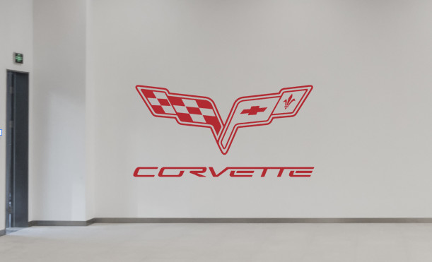 Corvette Chevy Garage, Game room, Bar Wall Art Decal Sticker, Design/Size/Colors