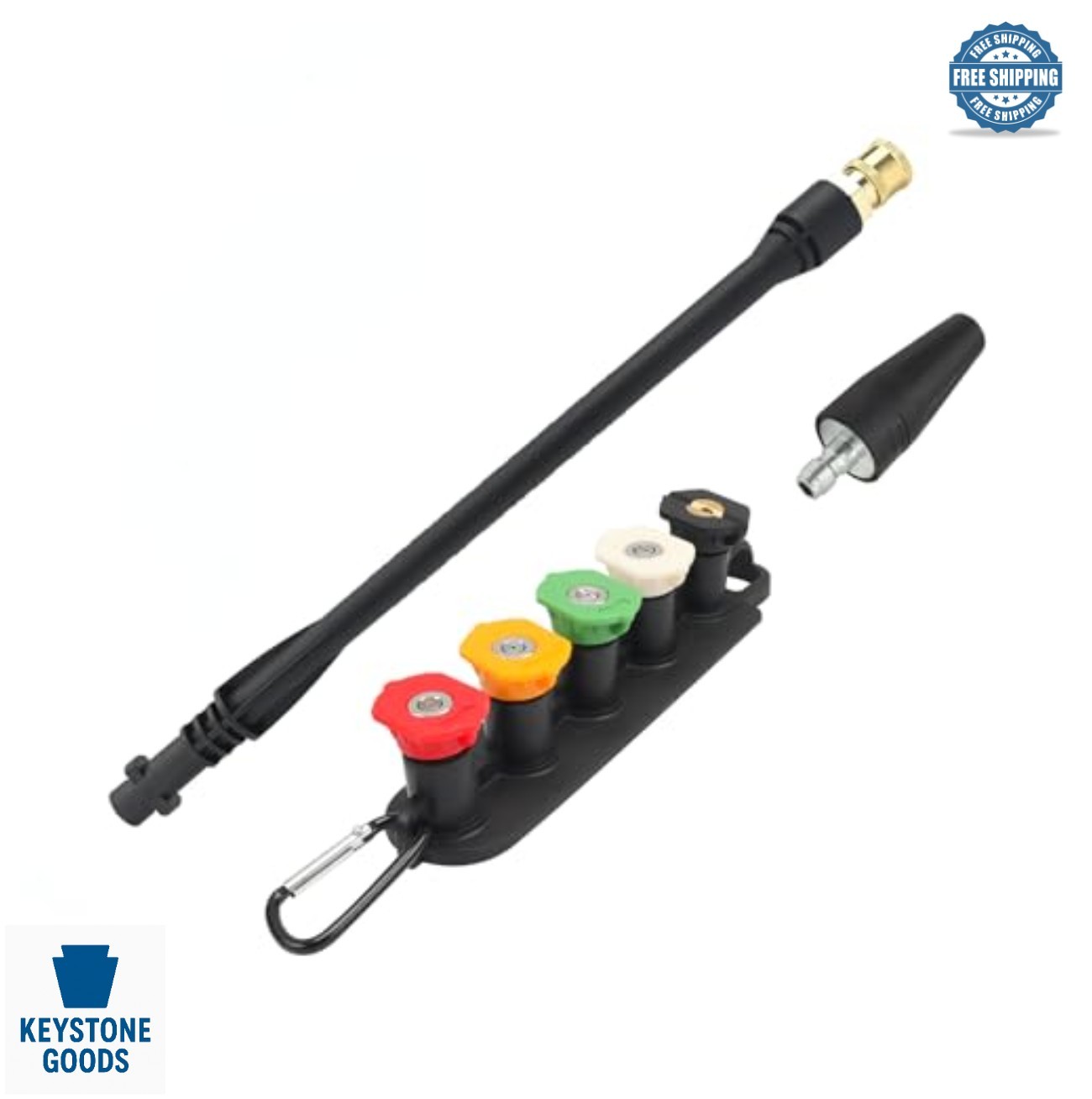 Pressure Washer Spray Wand 20 Inch 2300 PSI Turbo Nozzle 5 Spray Tips Belt Clip