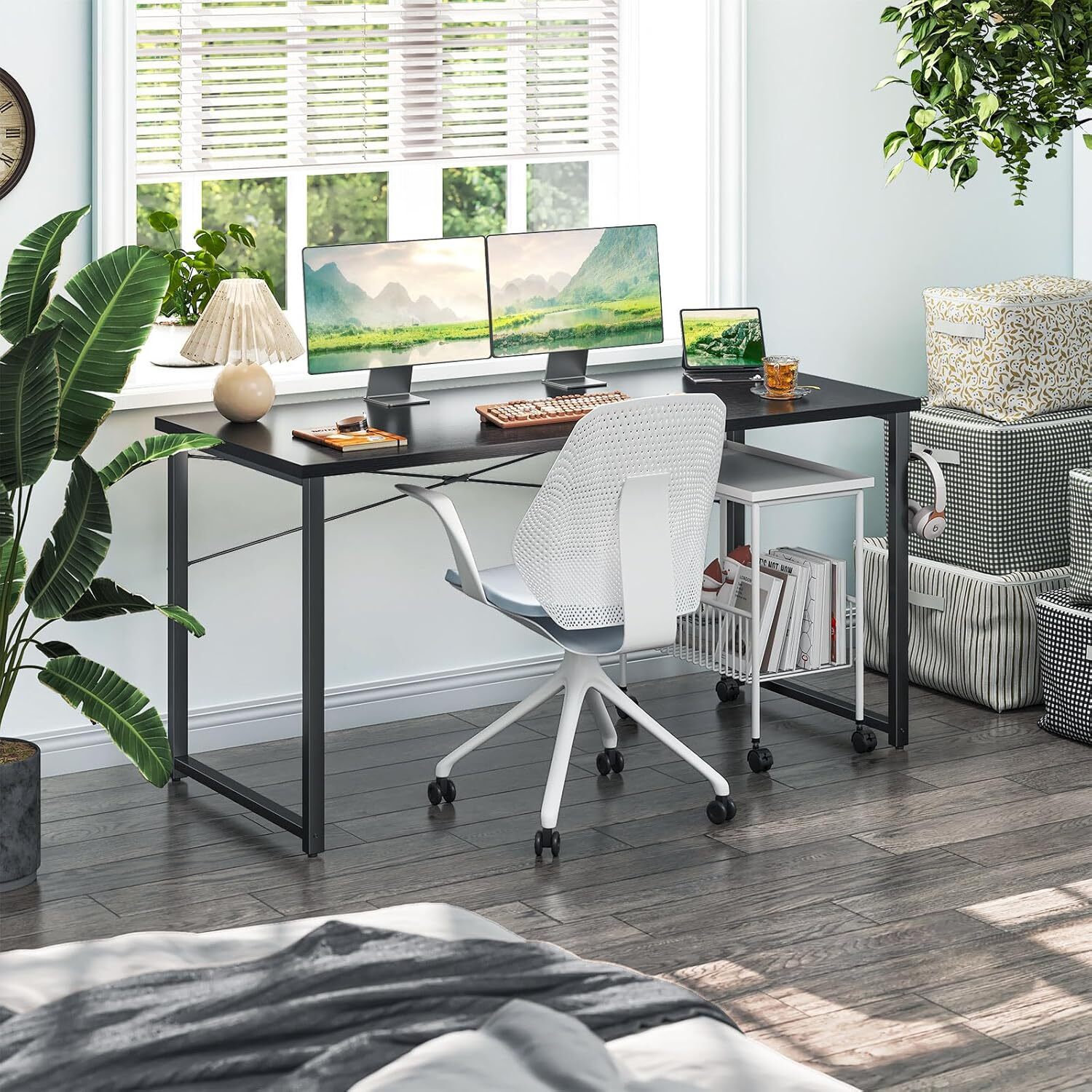 55 Inch Computer Desk, Modern Simple Style Desk for Home Office, Study Student