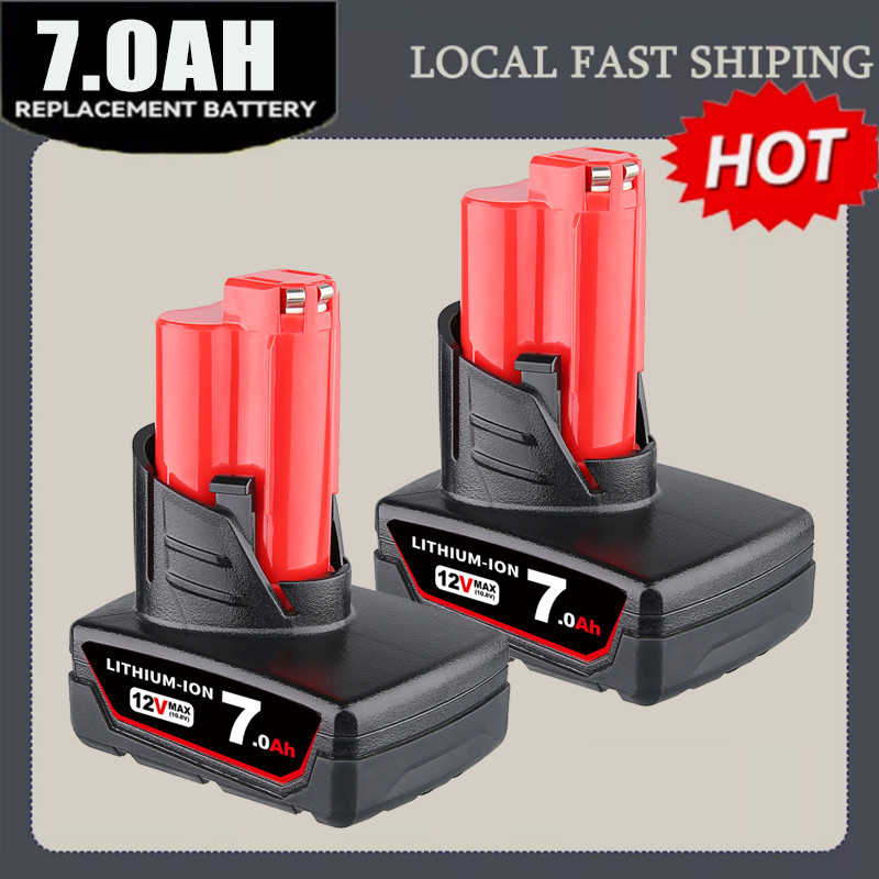 2X Battery For Milwaukee M12 LITHIUM 7.0Ah Extended Capacity 48-11-2460
