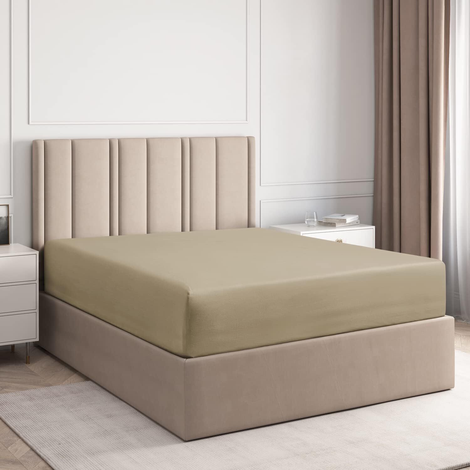 Hotel Luxury Single Fitted Sheet Only, Double Brushed Microfiber by CGK Linens