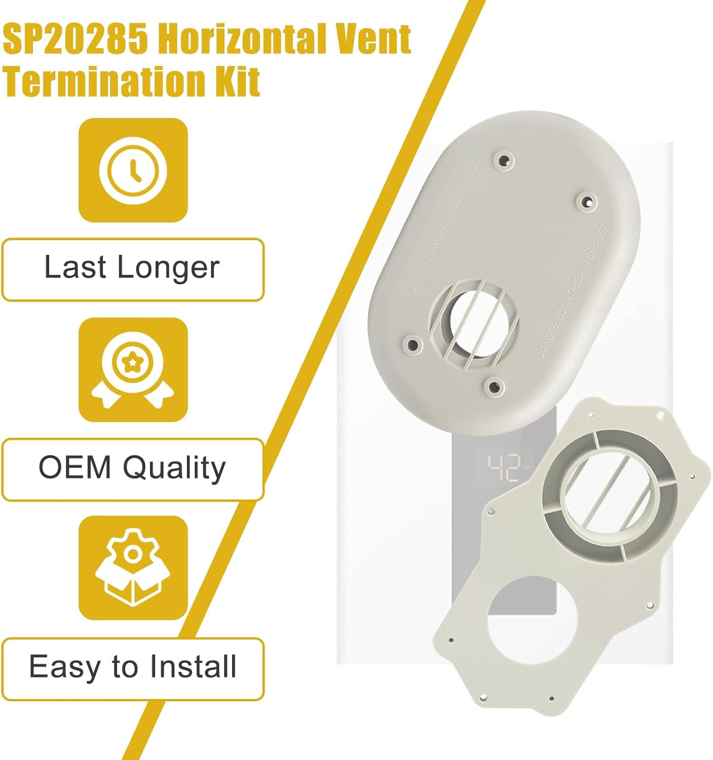 SP20285 Horizontal Vent Termination Kit with Screws for Tankless Gas Water Heate