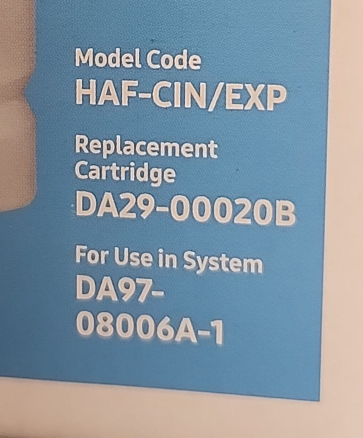 Genuine Samsung DA29-00020B HAF-CIN/EXP Refrigerator Water Filter