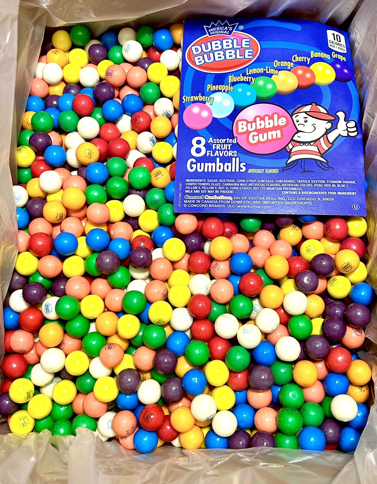 Double Bubble 0.5 Inch mini Gumballs Bulk Candy 1LB 2LB 3LB 5LB Assorted Flavors
