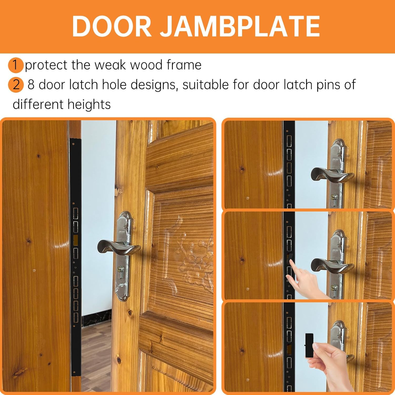 5-Piece Door Reinforcement Set for Jamb,Frame & Hinges Door Lock Security | ,Doo