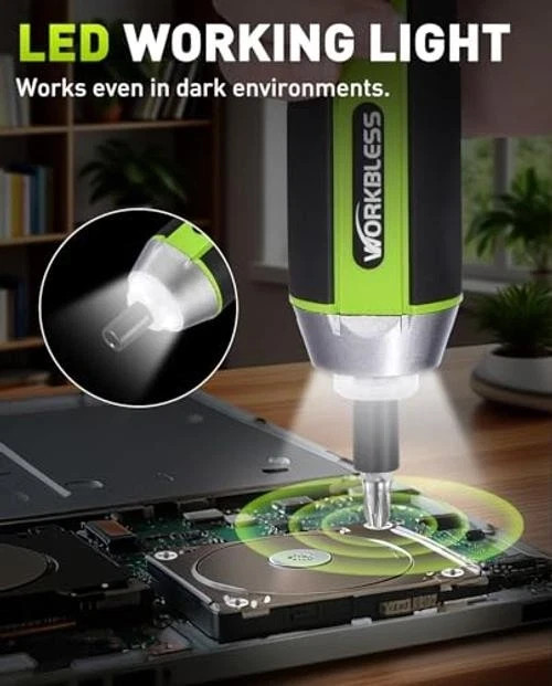 Electric Screwdriver Set, 3.7V Cordless Screwdriver with 3 Torque Settings,
