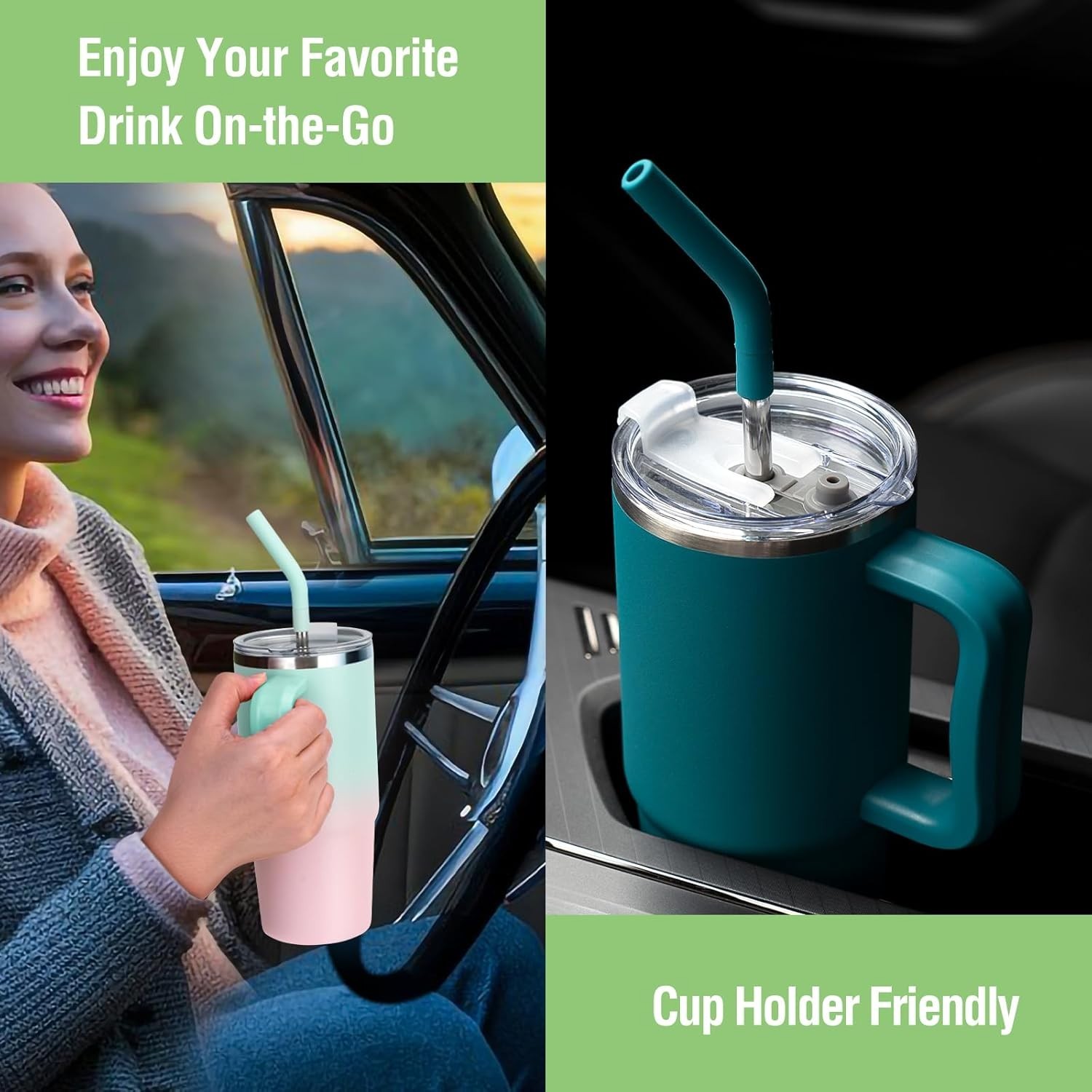 24 oz Insulated Coffee Mug with Ceramic Interior – Travel-Friendly