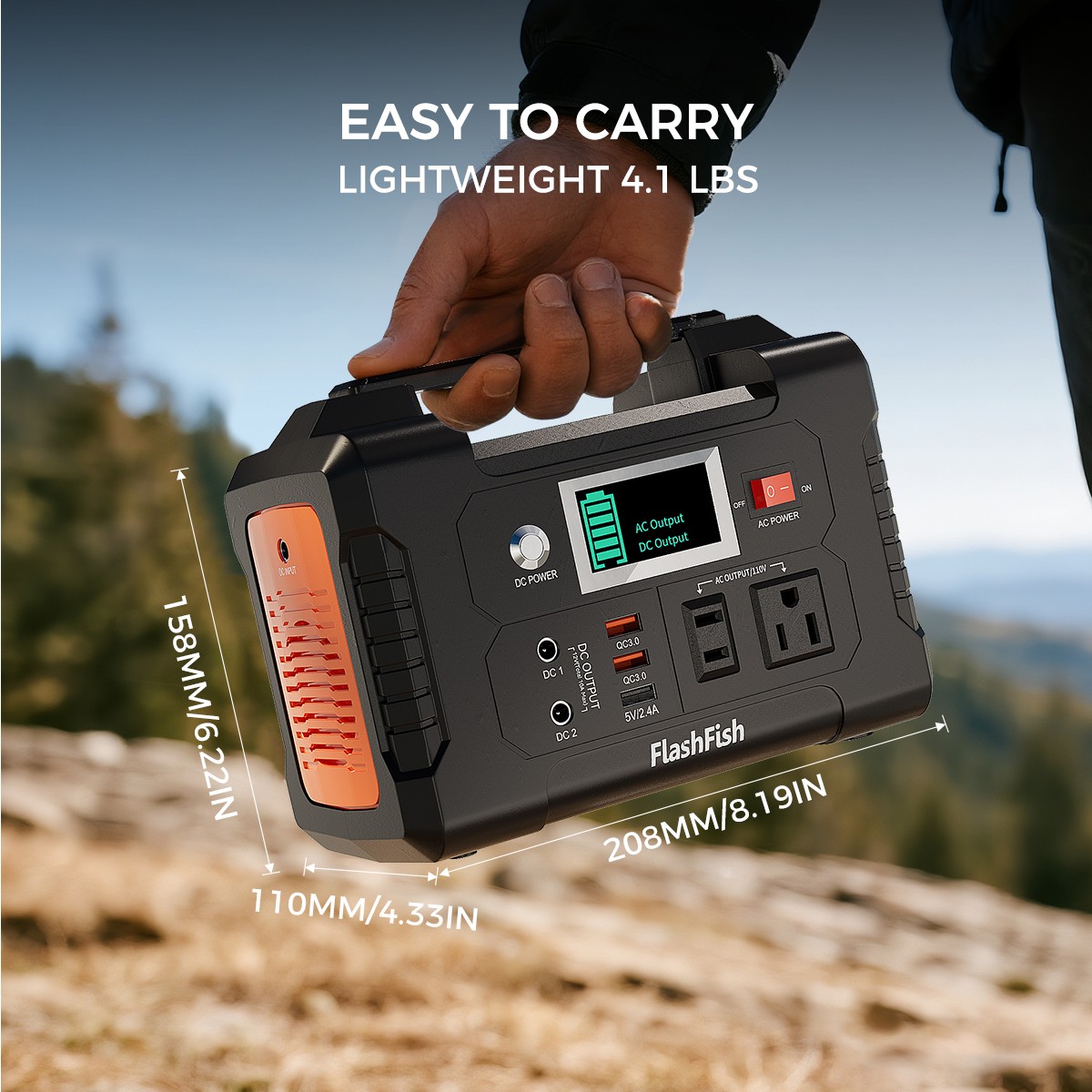 Flashfish E200 200W Portable Power Station 151Wh Solar Generator for Outdoor/RV
