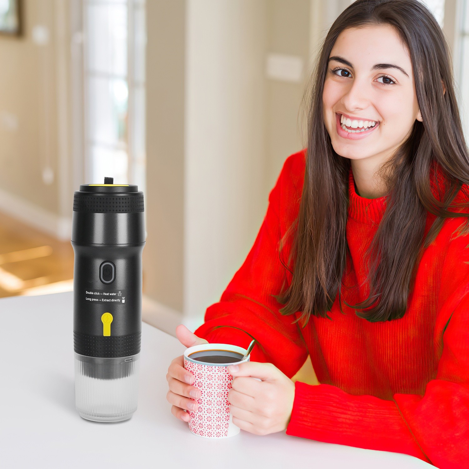 7500mAh Portable Electric Espresso Machine Car Coffee Maker Self-Heating Travel