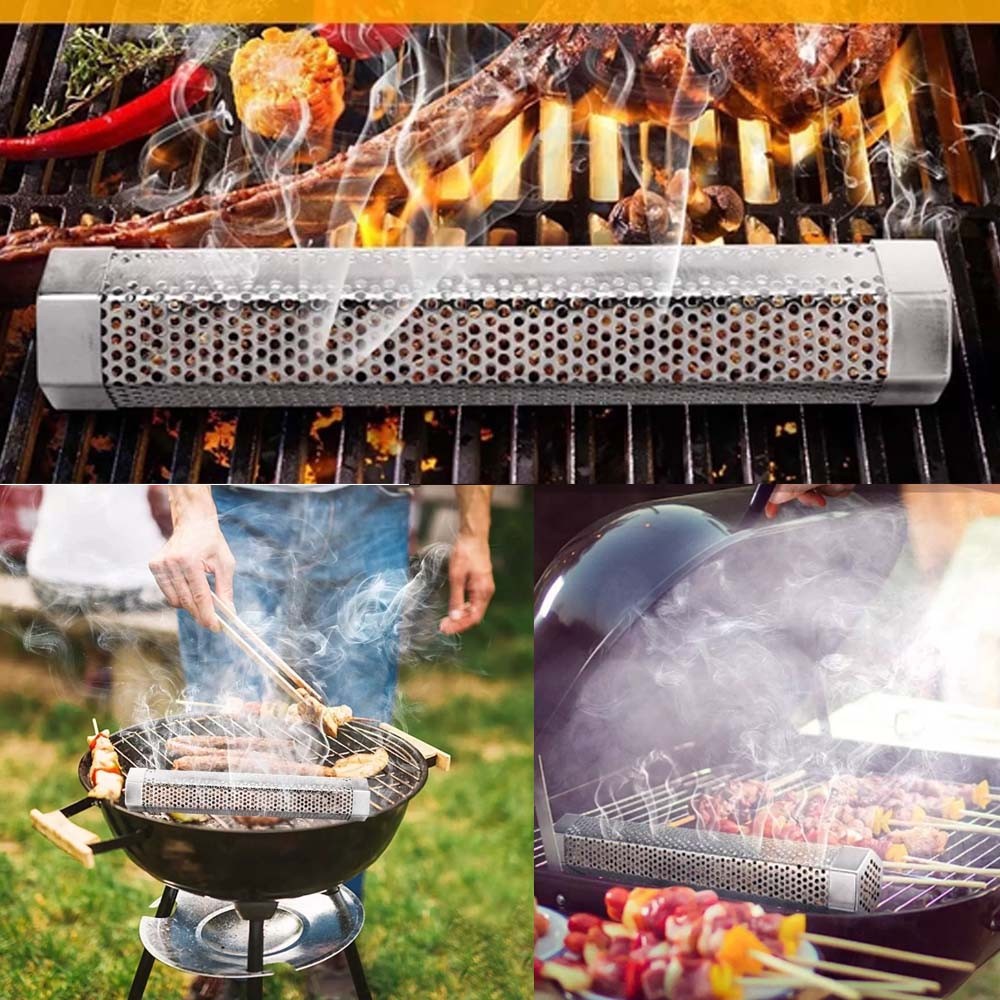 12 In 304 Stainless Steel BBQ Wood Pellet Smoker Tube for Cold Hot Smoking US #V