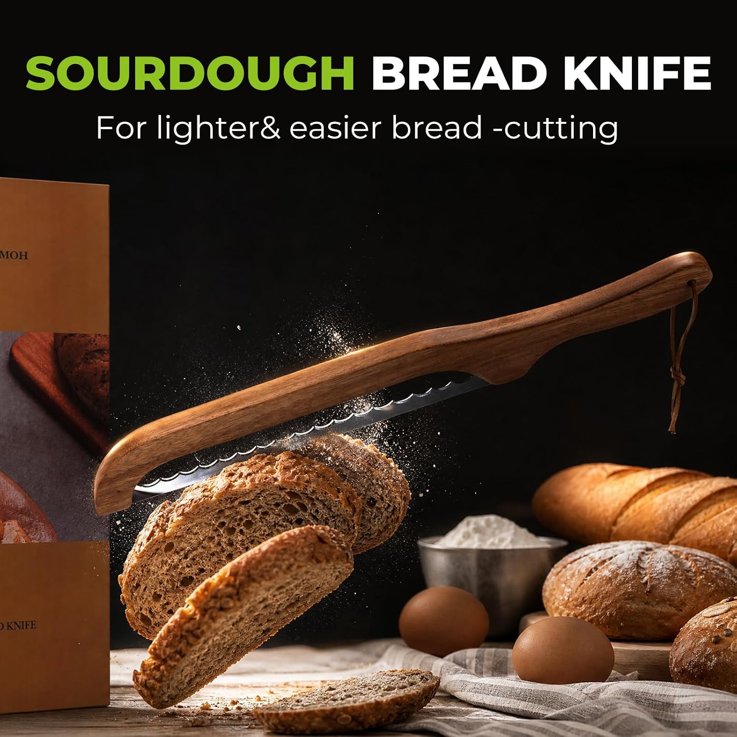 Bow-Style Bread Slicing Knife 15.7″ Even Cuts for Loaves & Baguettes
