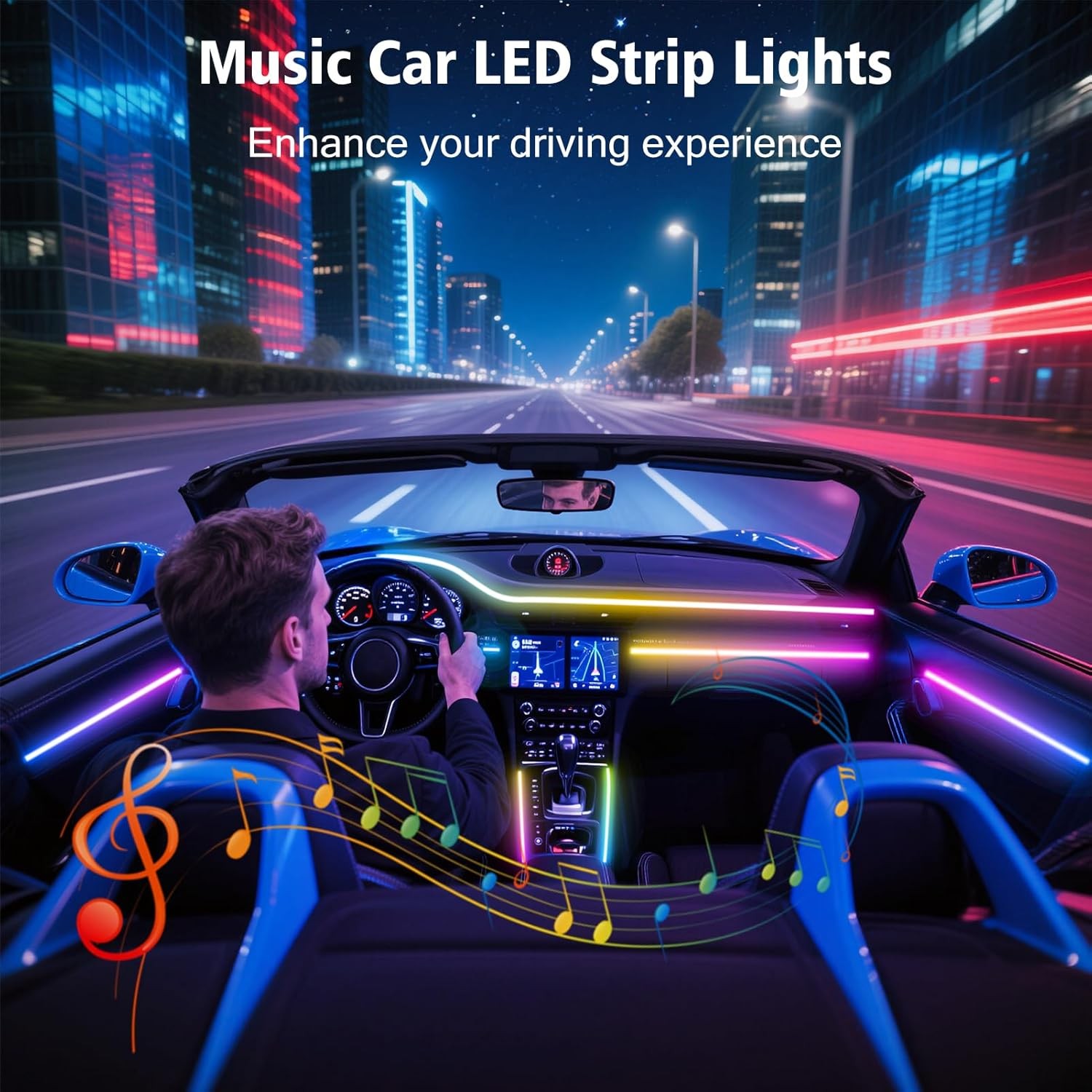 118″ Acrylic Interior Car Lights, 0.08in Ultra-Thin Thickness Ambient Lighting K