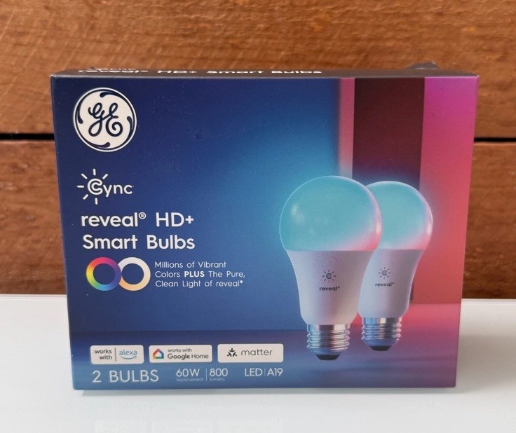 GE Cync Reveal HD+ Smart Bulbs A19 LED Color Changing 800 Lumens 2 Pack Alexa
