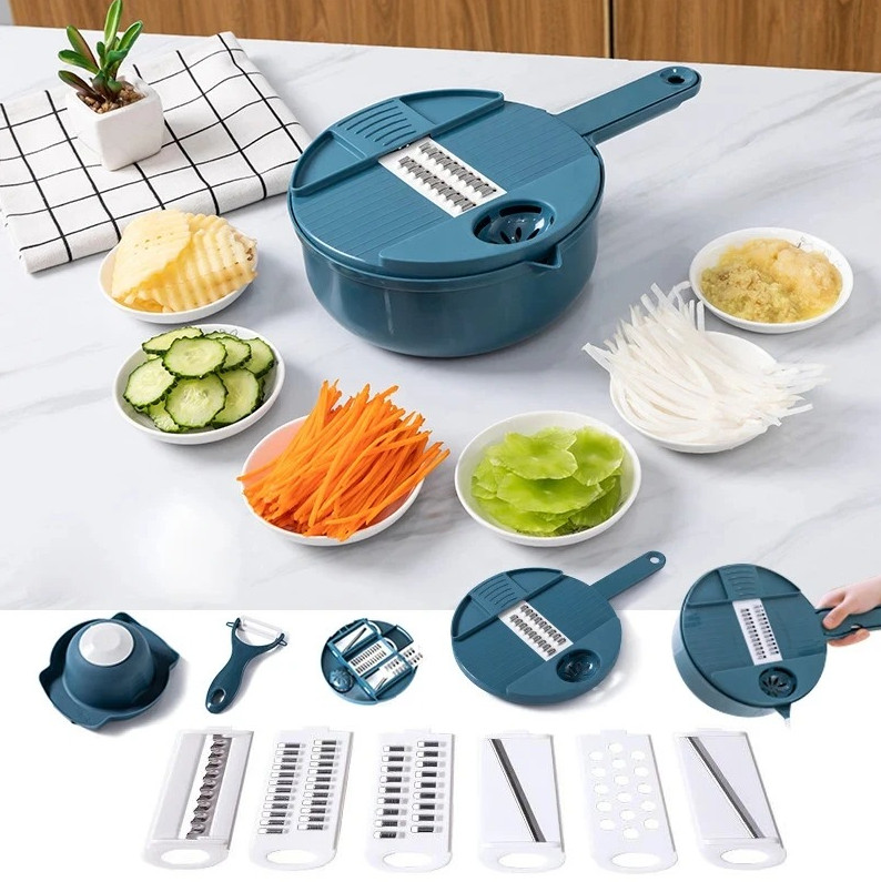 9-in-1 Vegetable Cutter Multi-Functional Slicer Grater Kitchen Tool NEW
