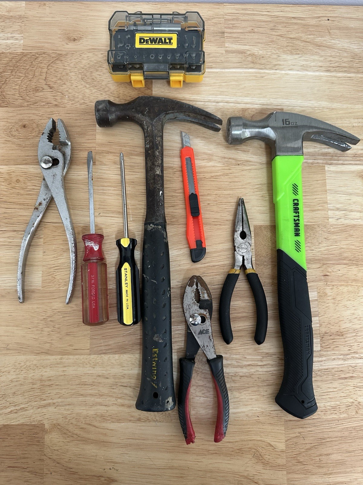 Miscellaneous Lot Of 9 Used Hand Tools
