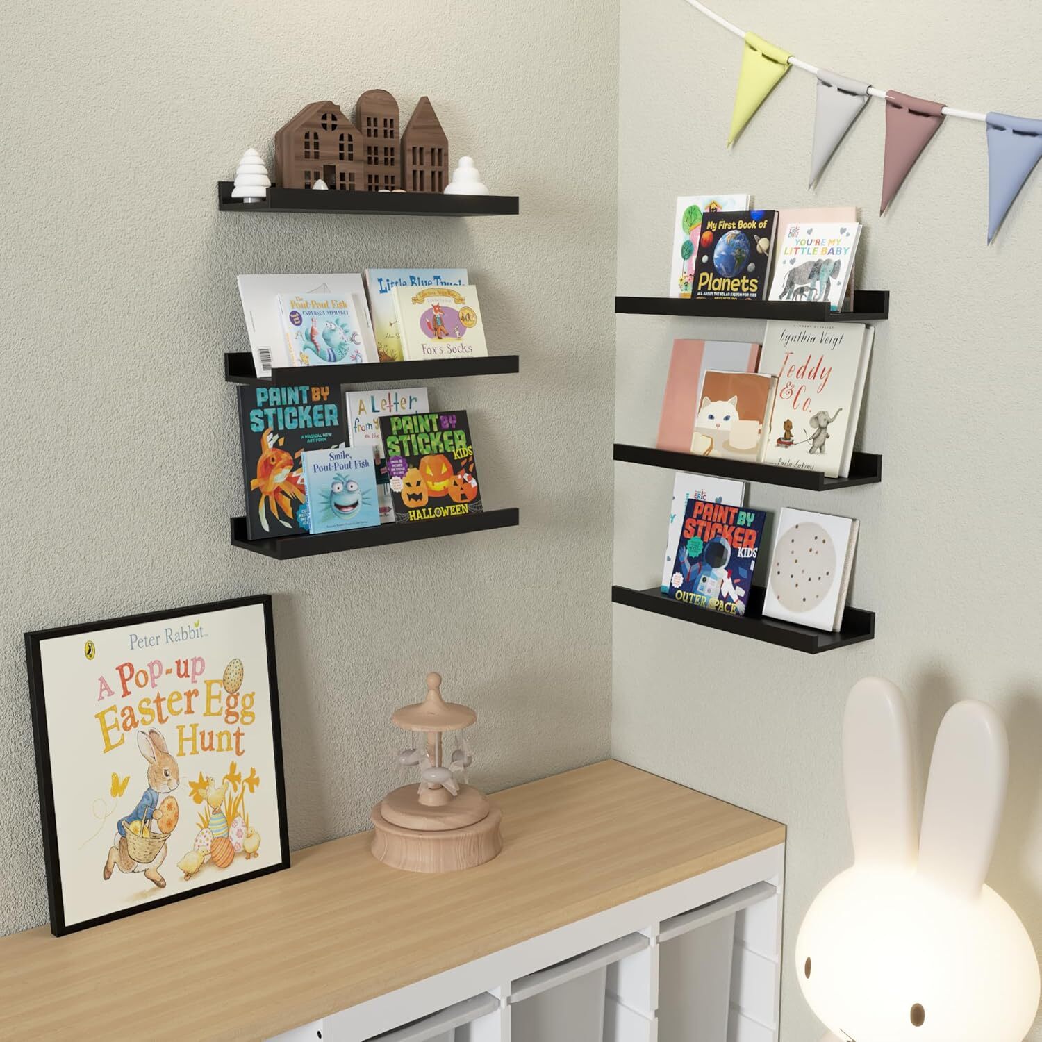 6 Pack Floating Wall Shelves, Display Shelves for Home Decoration