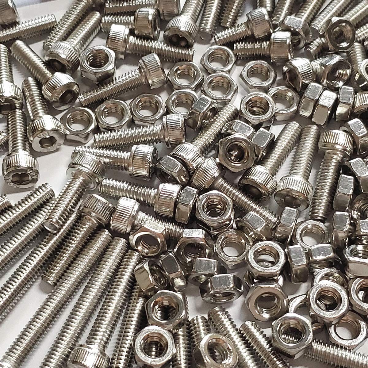 M6 Hex Socket Head Cap Bolts Nuts Screws Assortment Kit, Silver