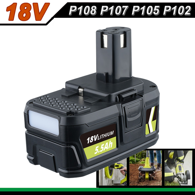 5.5Ah 18V Battery P108 PBP005 Lithium-Ion ONE+ For RYOBI P108 P109 P197 NEW