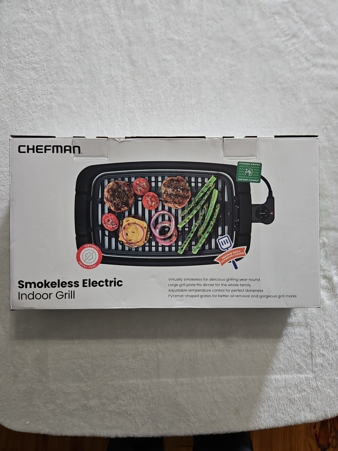 Chefman Smokeless Indoor Electric Grill, Adjustable Temperature Control