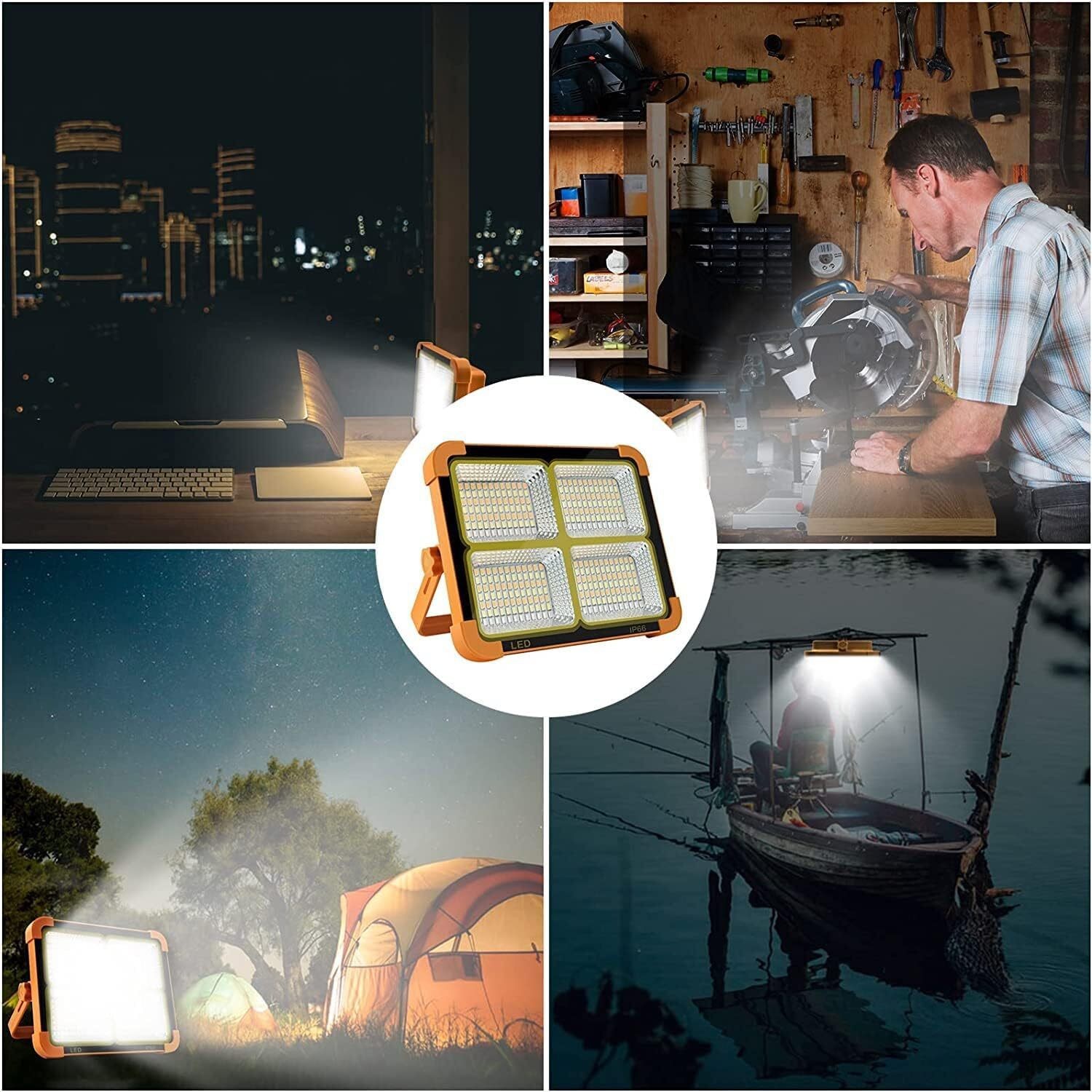 Portable Solar Rechargeable Work USB Light Outdoor Camping Security Lamp