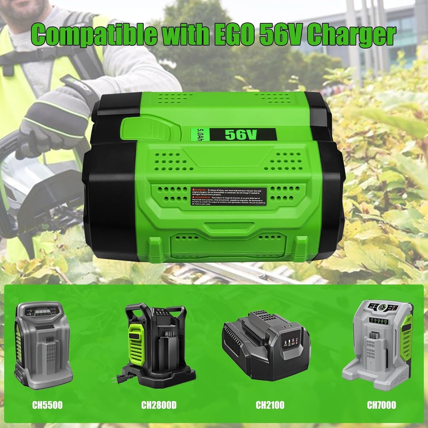 7500mAh 56V Battery For EGO 56V Battery 7.5Ah BA1400T BA2800 BA4200T BA5600T NEW