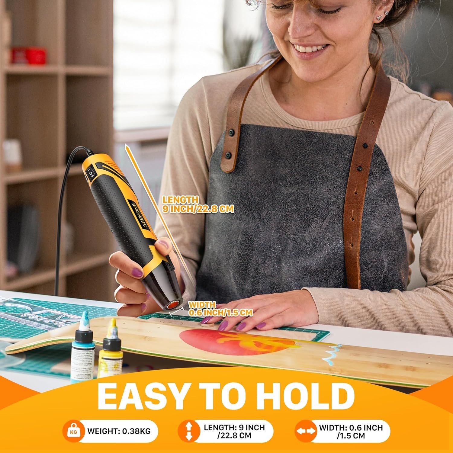 Cordless Heat Gun for Crafts 600℉ Fast Heating Rechargeable Mini Hot Air Gun for