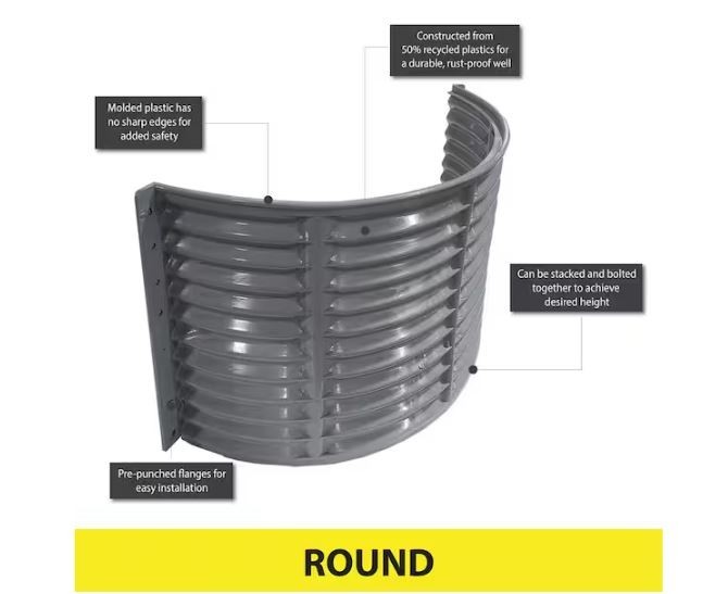 37 In. X 24 In. round Plastic Window Well