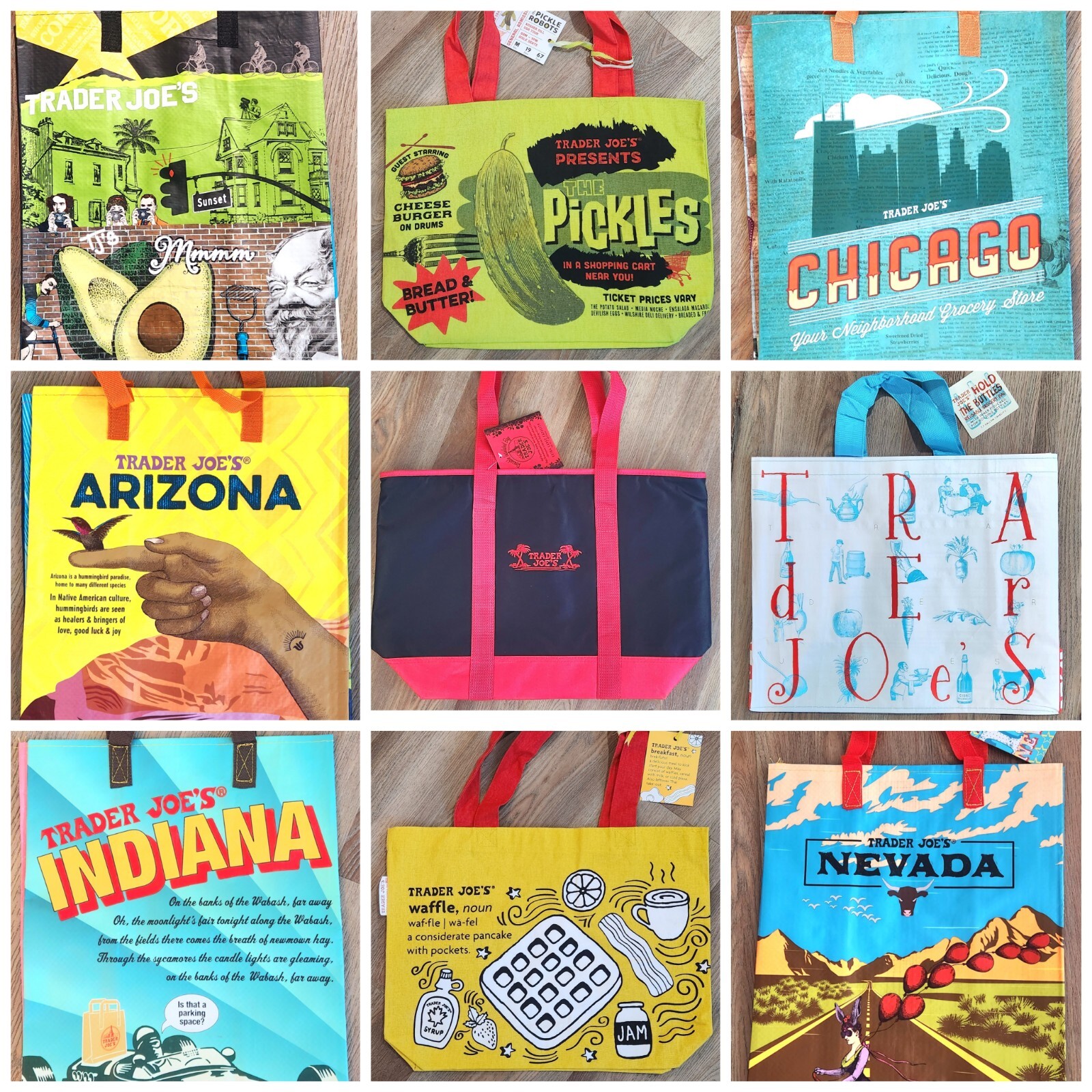 TRADER JOE’S REGIONAL TOTE BAG REUSABLE FREE SHIPPING *Choose Your Style*