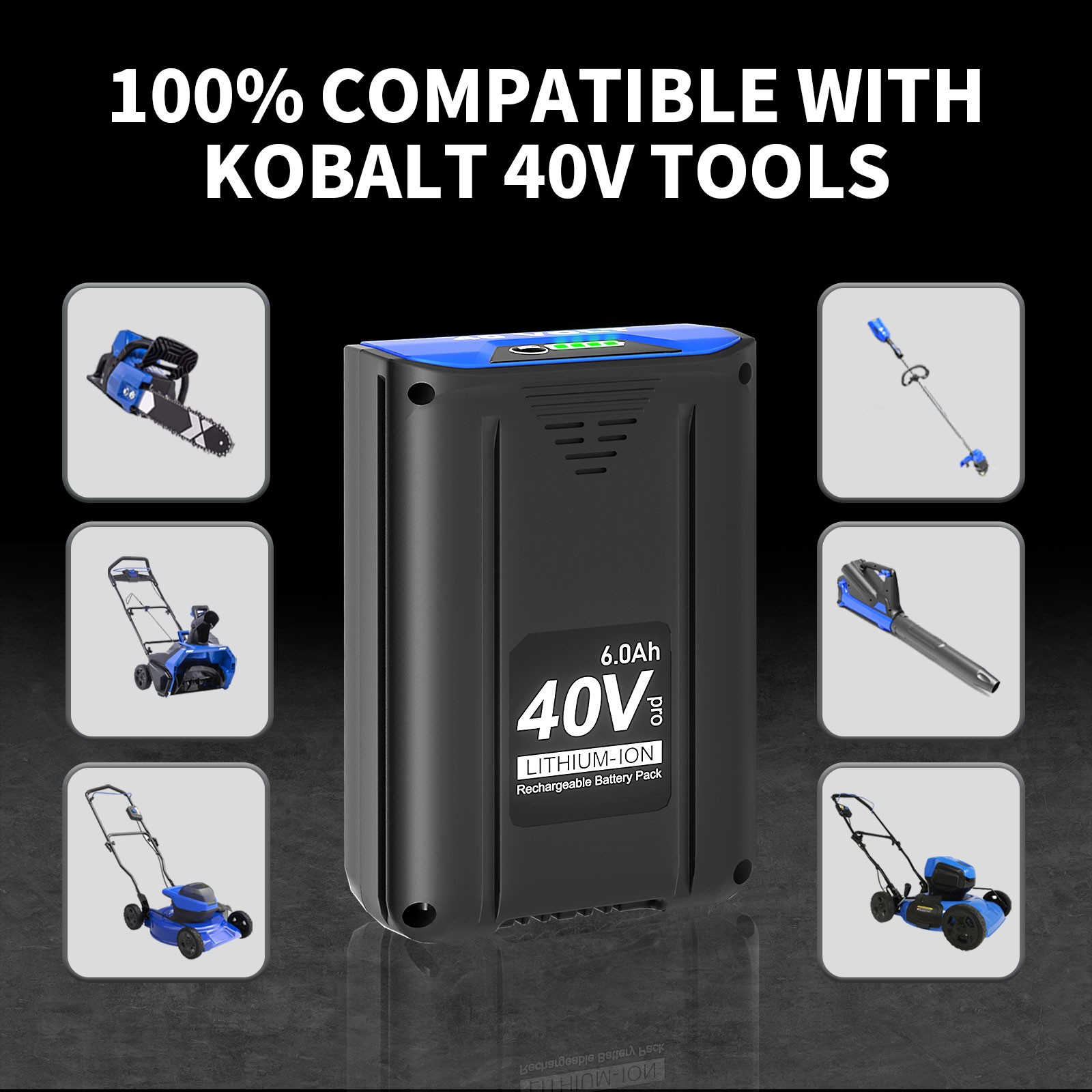 PACK For Kobalt 40v MAX 6.0 Ah Extended Run Li-Ion Battery KB440-03 KB540-06 NEW