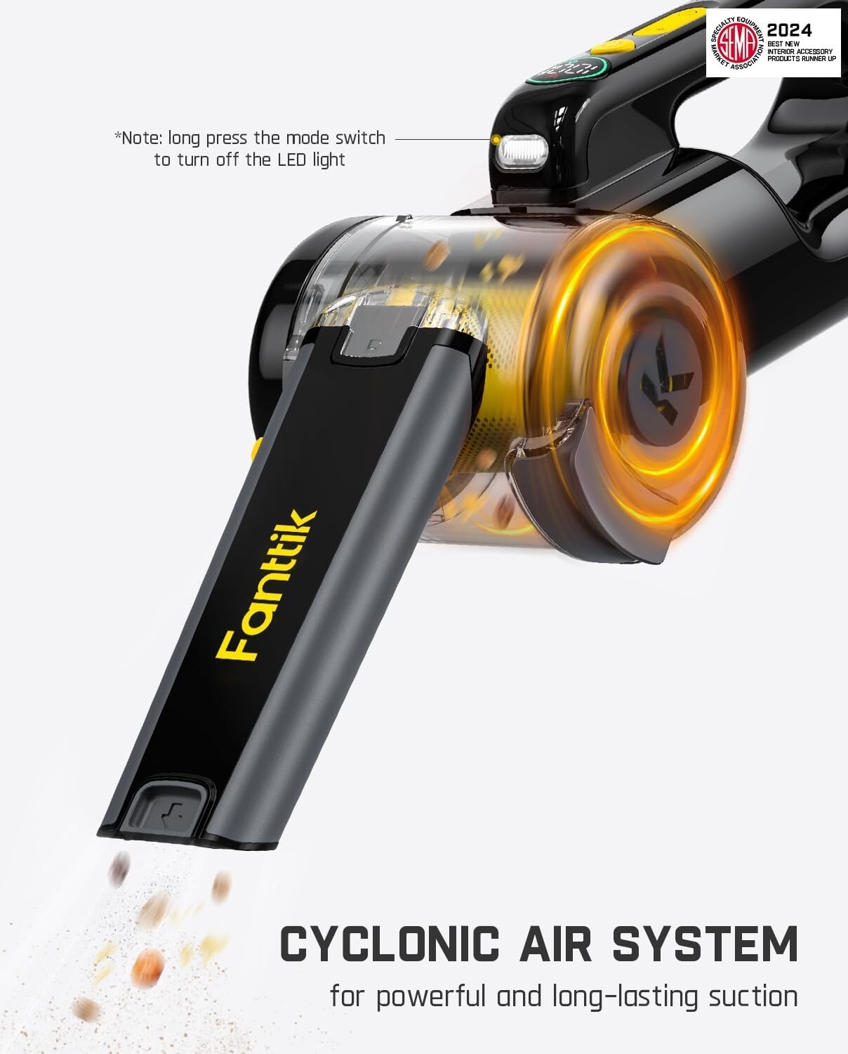 Fanttik Fold V10 Apex Pivot Car Vacuum, 17000Pa/50AW High Power Cordless Hand Va