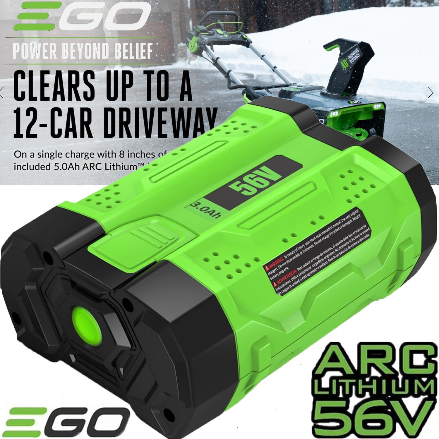 For EGO BA1400T 56V 2.5AH ARC LITHIUM ION BATTERY FITS ALL EGO 56V Power+ TOOLS