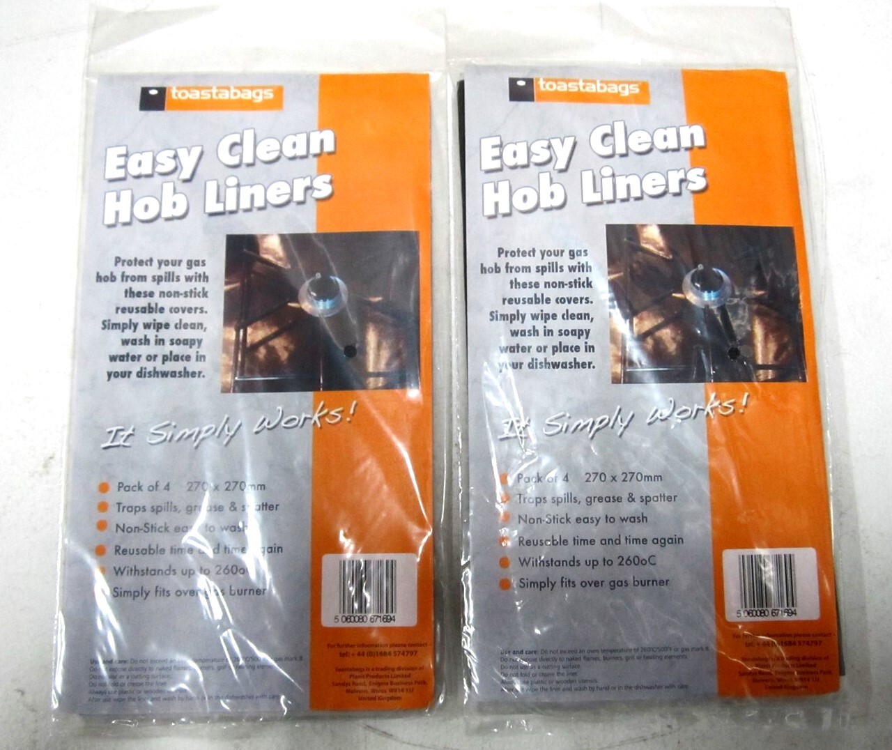 Toastabags Non-Stick Reusable Easy Clean Hob Liners – 2 Packs of 4 Liners