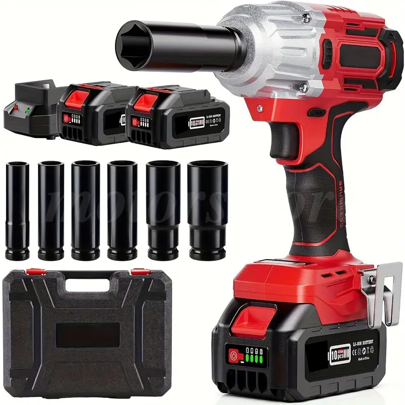 Impact Wrench Electric Cordless 1/2 Inch Driver Tool +Battery for Car Tyre Wheel