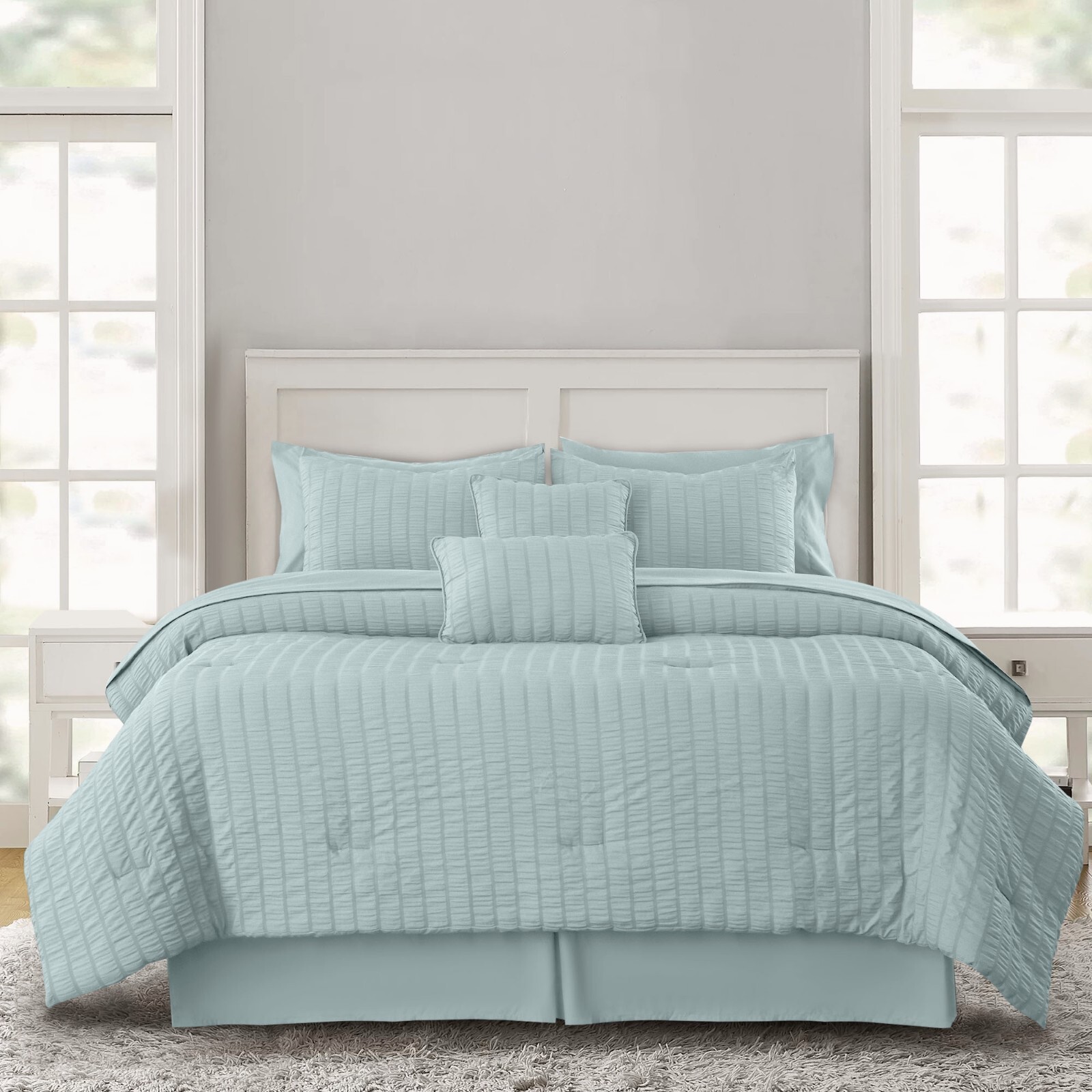 10 Piece Comforter Set Bed in a Bag All Season Reversible Bedding Comforter Sets