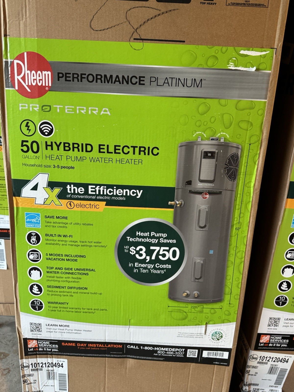 🔥Rheem Hybrid Smart Tank 50 Gal. ProTerra 10-Year Electric Water Heater NEW🔥