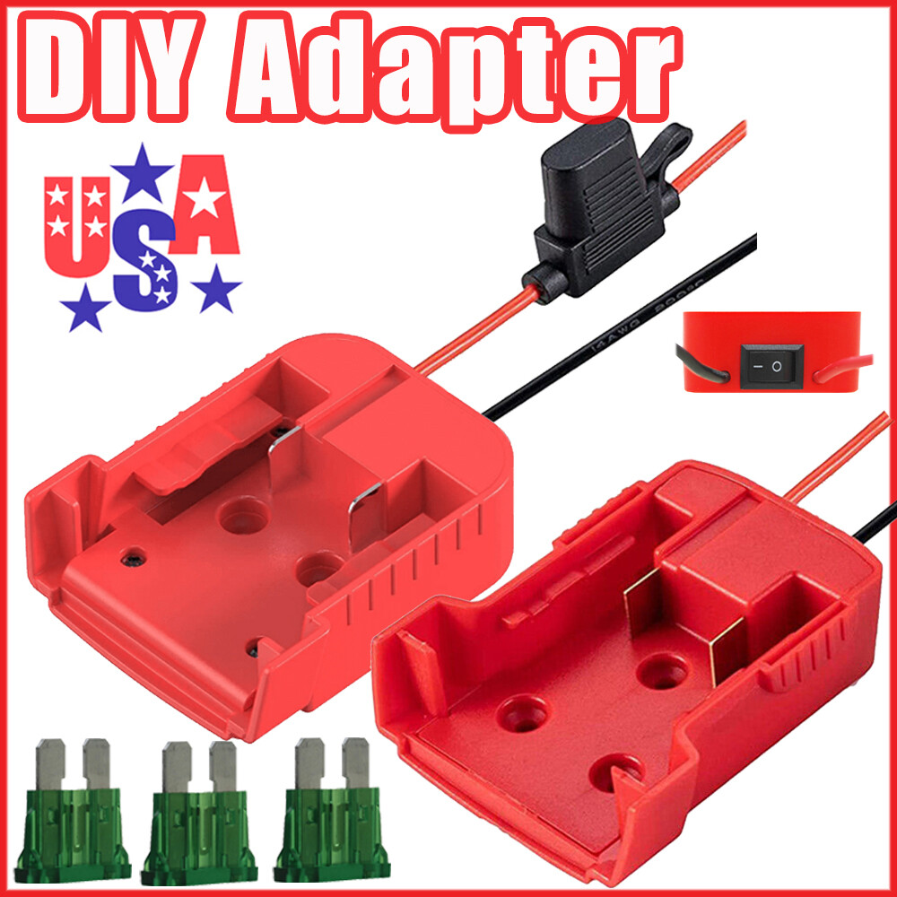 NEW Power Wheels DIY Adapter Compatible With Milwaukee M18 Battery 18V Connector