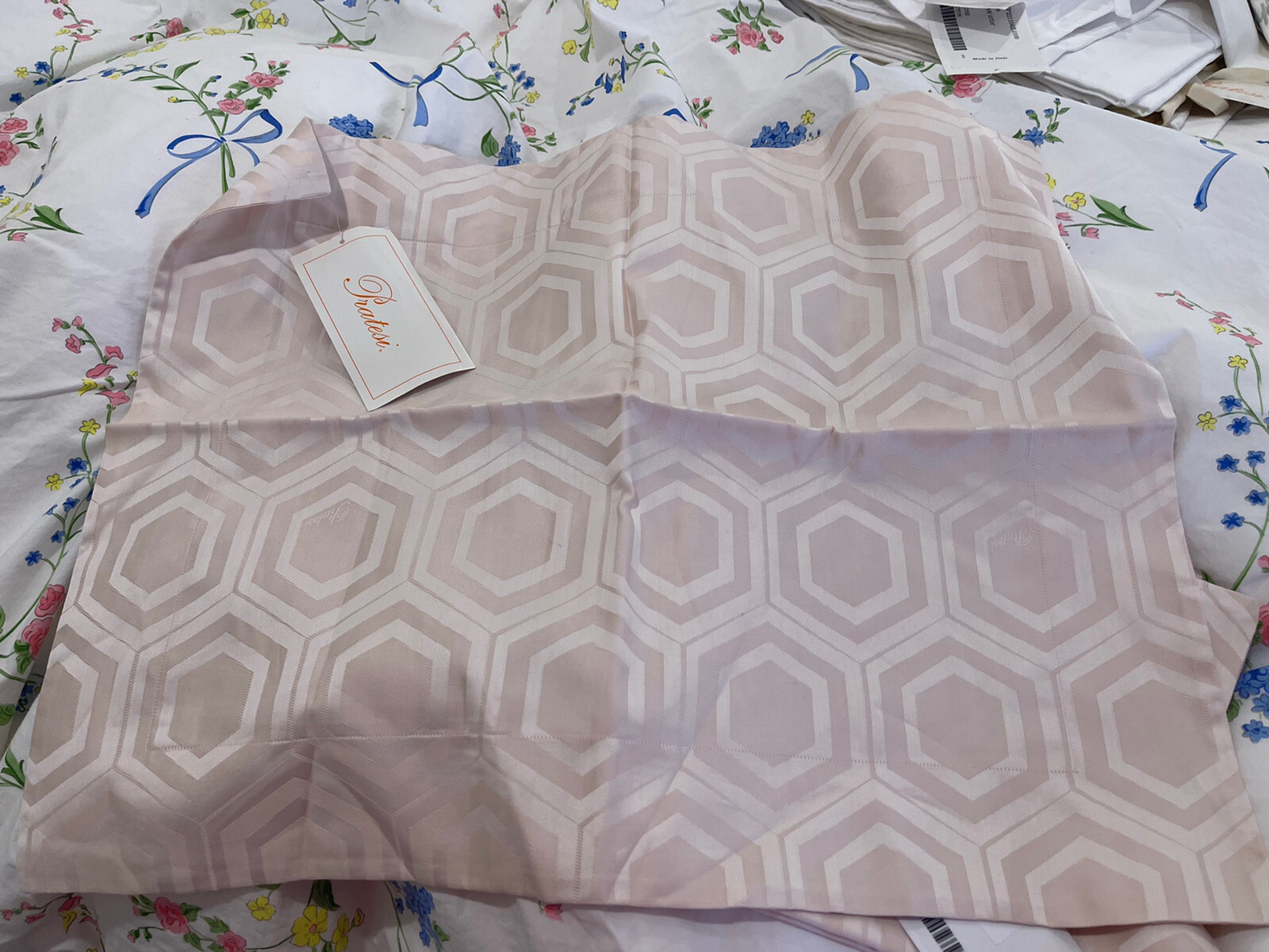$380 Pratesi Italy NWT 1pc Boudoir Sham 100% Jacquard Quartz Straight ONE