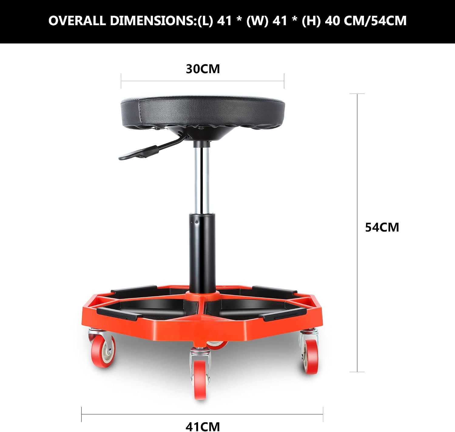 DNA Motoring Pneumatic Garage Stool 300lbs with Tray