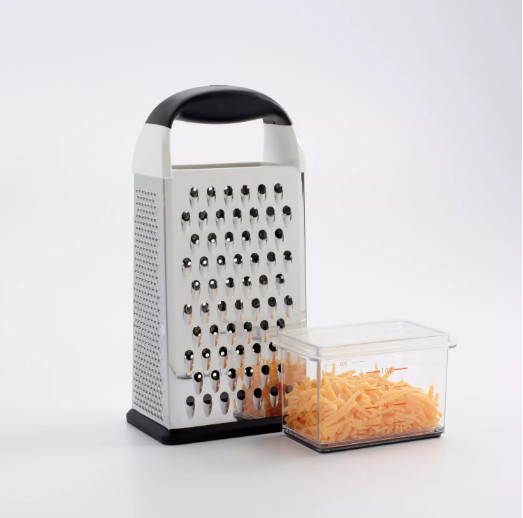 OXO Good Grips Box Grater Stainless Steel Grates Slices with Container New