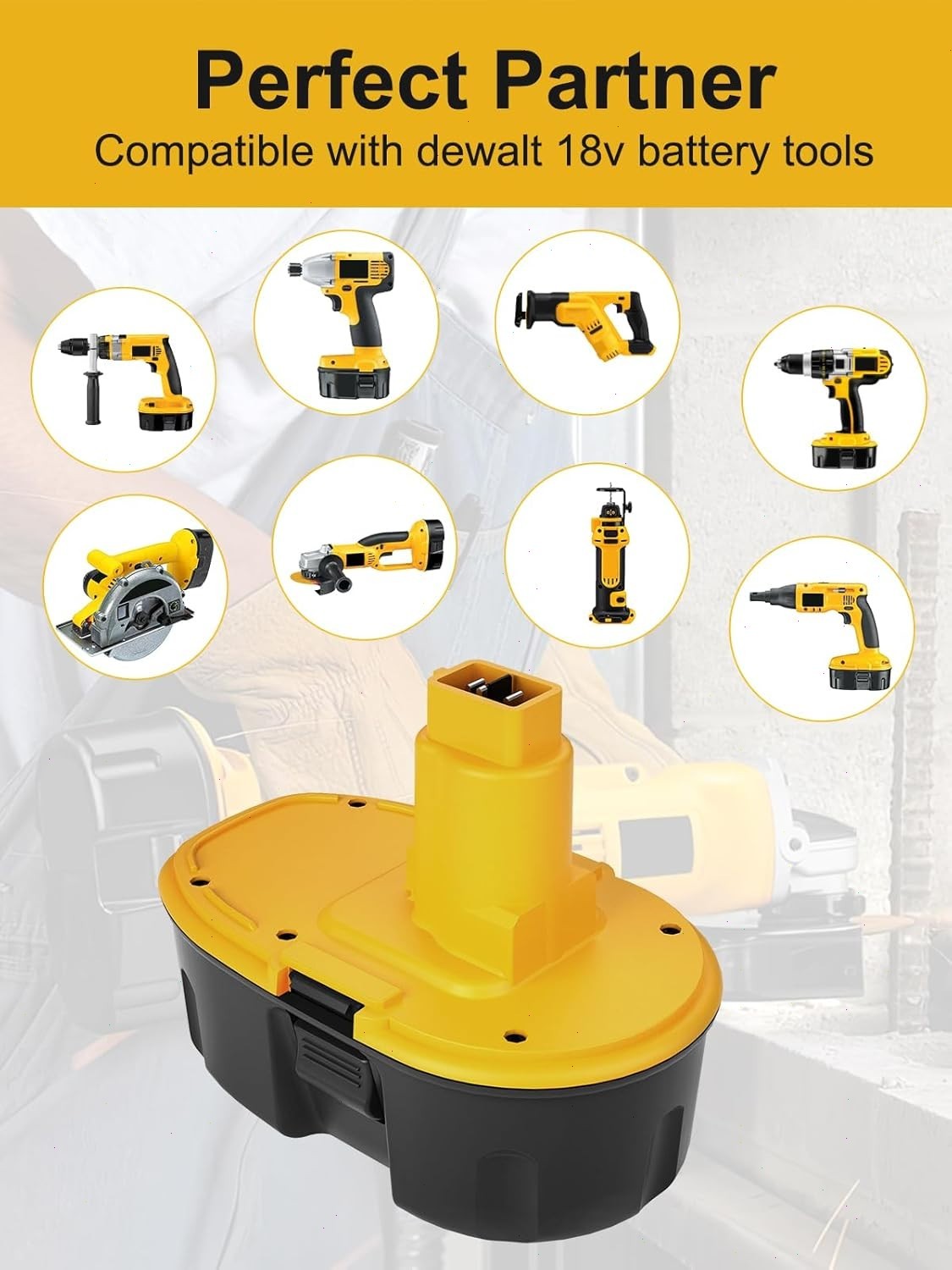 4PACK 2PACK 18V For Dewalt 18 VOLT XRP Ni-MH 7.0Ah Battery DC9099 DC9096 DC9098
