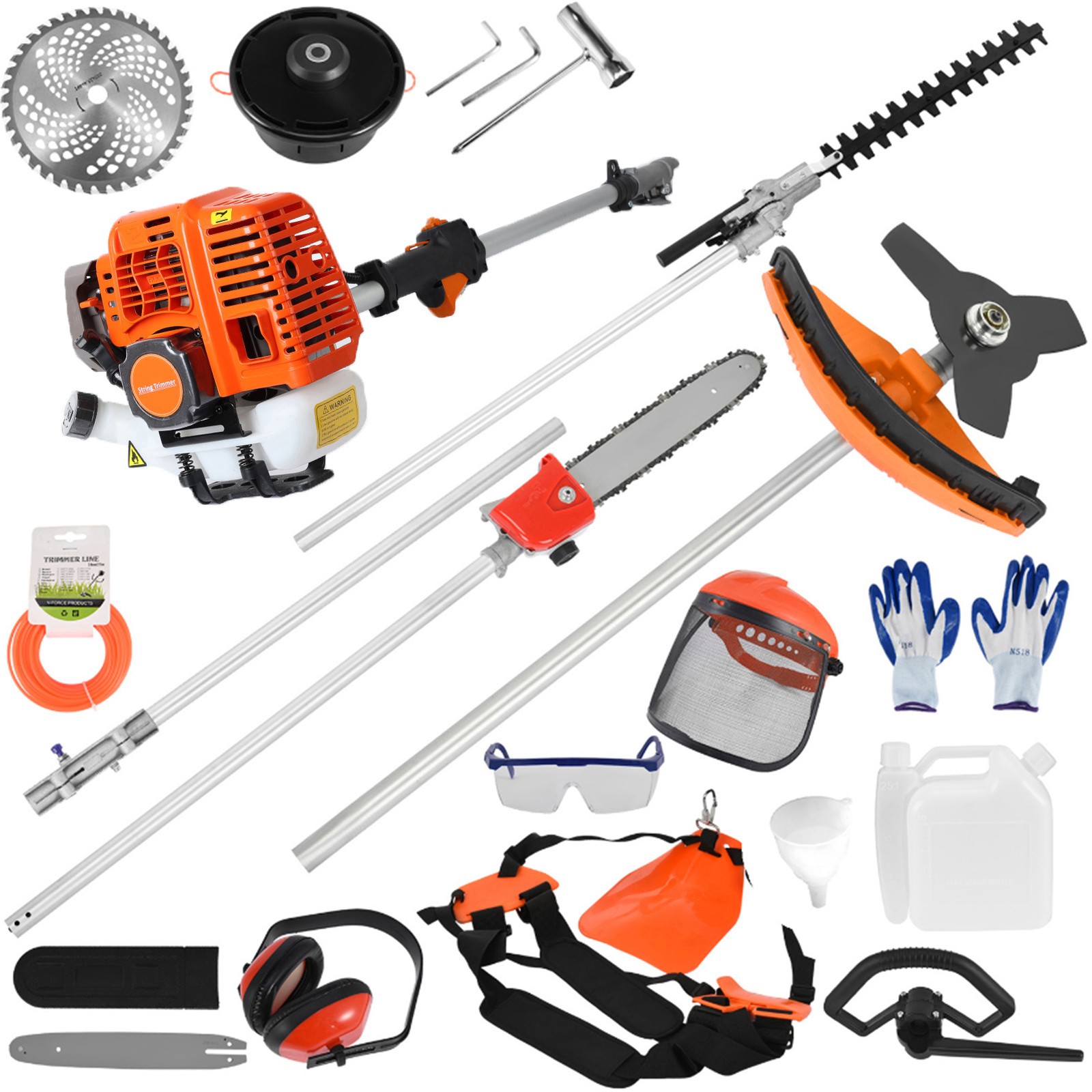 52CC 5 in 1 2-Stroke Grass String Trimmer Brush Cutter Gas Trimmer Weed Eater US