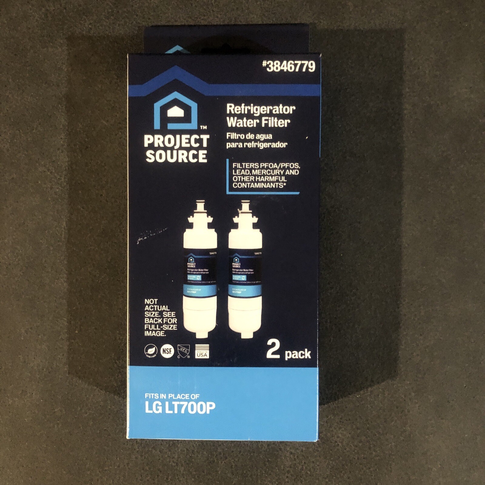 Project Source Refrigerator Water Filter LG LT700P 2 Pack – 6 Months Use QTY